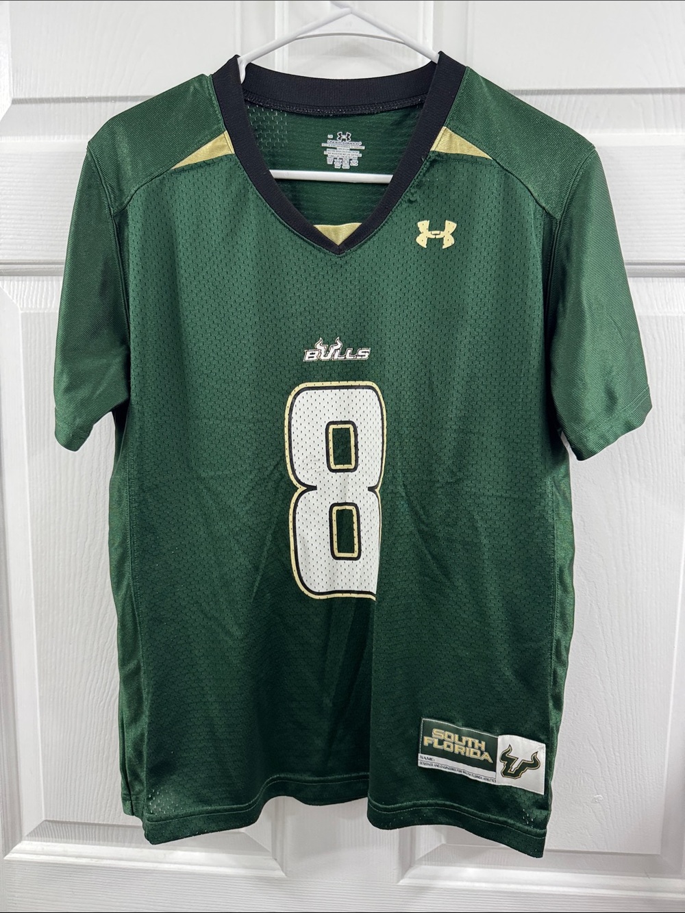 Under Armour Green and Gold USF Bulls Football Jersey #8